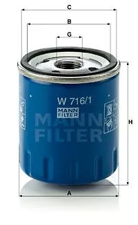 MANN-FILTER W716/1 Масляный фильтр
