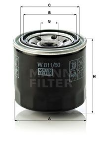 MANN-FILTER W811/80 Масляный фильтр