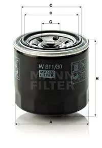 Масляный фильтр MANN-FILTER W81180 на Hyundai CRETA