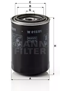 Масляный фильтр MANN-FILTER W81881 на Toyota MODEL F
