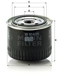 MANN-FILTER W914/26 Масляный фильтр