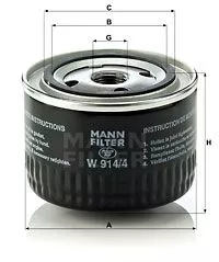 MANN-FILTER W914/4 Оливний фільтр