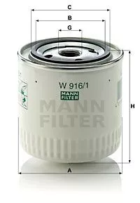 MANN-FILTER W916/1 Масляный фильтр