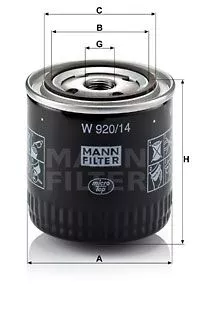 MANN-FILTER W920/14 Масляный фильтр