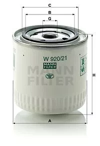 Масляный фильтр MANN-FILTER W92021 на Renault 25