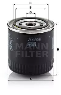 MANN-FILTER W920/6 Масляный фильтр