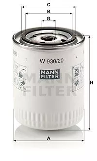 MANN-FILTER W930/20 Масляный фильтр