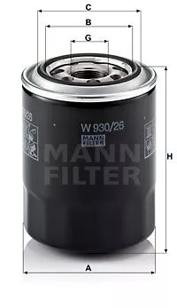 MANN-FILTER W930/26 Масляный фильтр