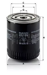 MANN-FILTER W 930/9 Масляный фильтр