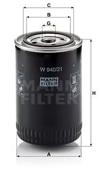 MANN-FILTER W940/21 Масляный фильтр