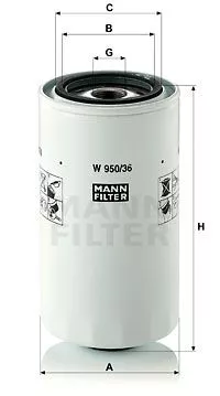 MANN-FILTER W 950/36 Масляный фильтр
