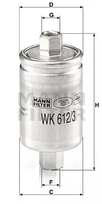 MANN-FILTER WK 612/3 Топливный фильтр