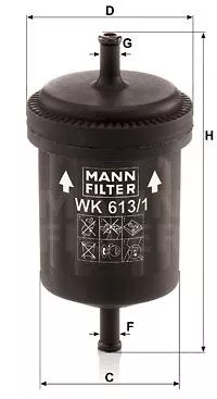 MANN-FILTER WK613/1 Топливный фильтр