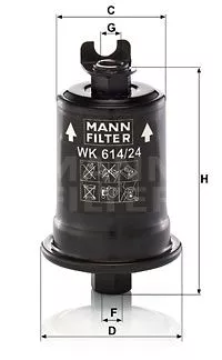 MANN-FILTER WK 614/24 X Топливный фильтр