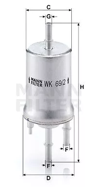 MANN-FILTER WK69/2 Топливный фильтр