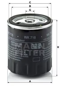 MANN-FILTER WK716 Топливный фильтр