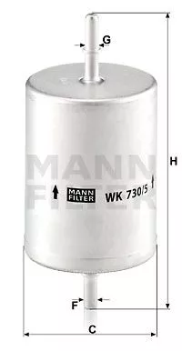 MANN-FILTER WK730/5 Топливный фильтр