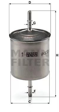 MANN-FILTER WK832/2 Топливный фильтр
