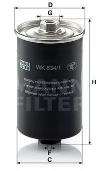 MANN-FILTER WK834/1 Топливный фильтр
