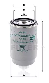 MANN-FILTER WK 842 Топливный фильтр