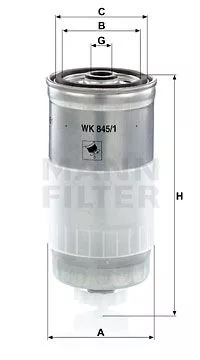 MANN-FILTER WK845/1 Топливный фильтр