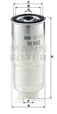 MANN-FILTER WK 845/2 Топливный фильтр