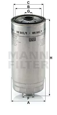 MANN-FILTER WK 845/9 Топливный фильтр