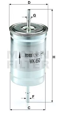 MANN-FILTER WK850 Паливний фільтр