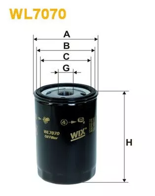 WL7070 фiльтр масляний (OP526)