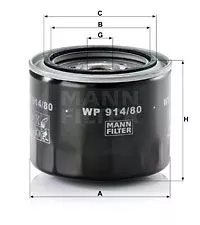 MANN-FILTER WP 914/80 Оливний фільтр